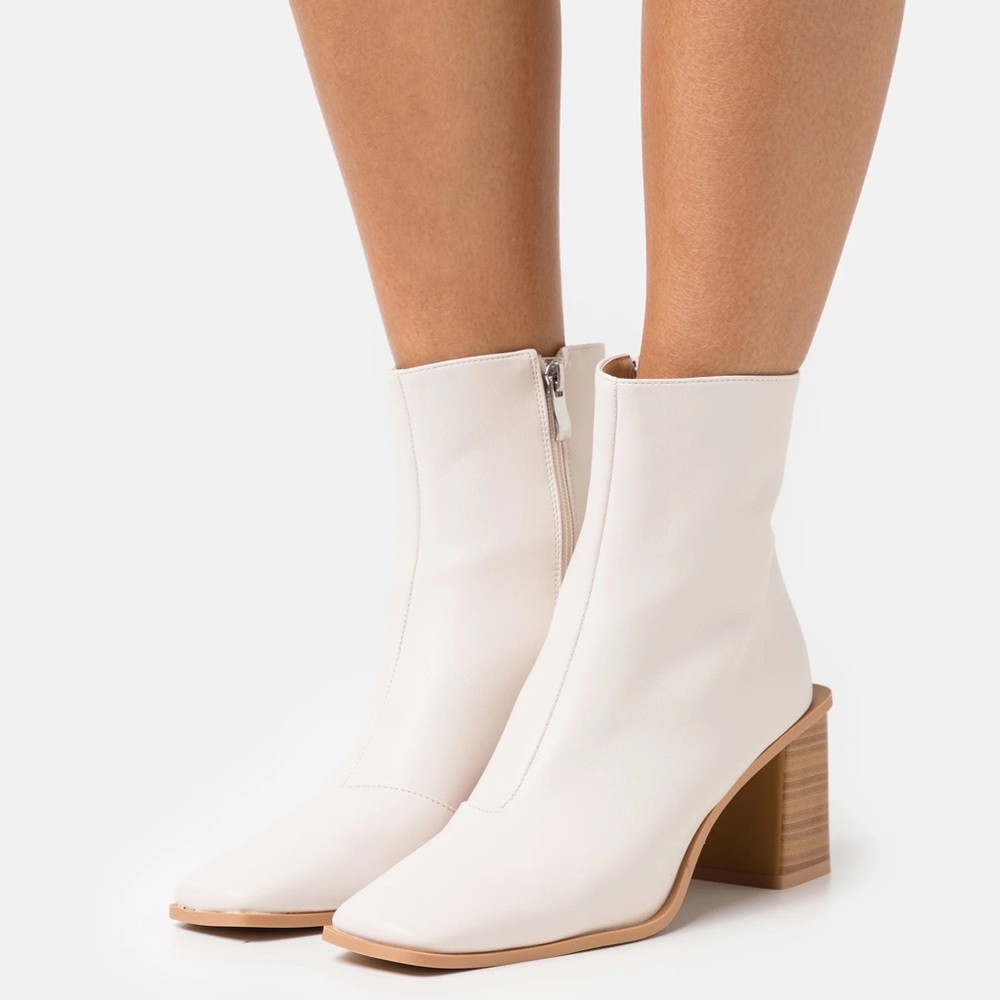Raid stefania cream faux leather posh boots booties